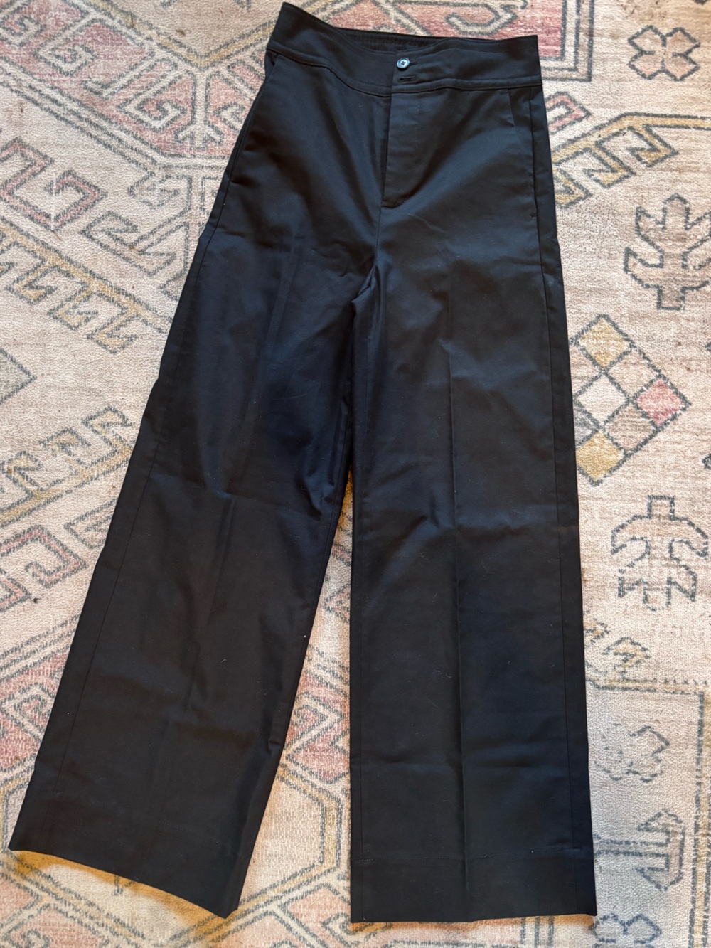 J. Crew Black Wide-Leg Trousers